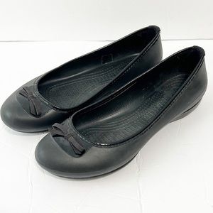 Crocs black slip on ballet slippers size 10